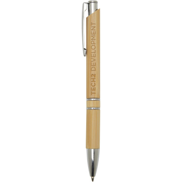 Logotrade promotional product picture of: Wicker bamboo ballpoint pen