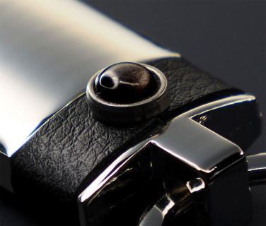 Logo trade promotional merchandise picture of: Obsidian stone Keyring 1298095