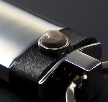 Logo trade promotional giveaways image of: Striped Flint Keyring 1292095