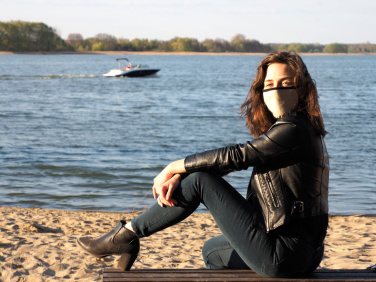 Logotrade promotional merchandise photo of: MARS PRO cotton mask (size M) with pocket and HEPA filter 1380165