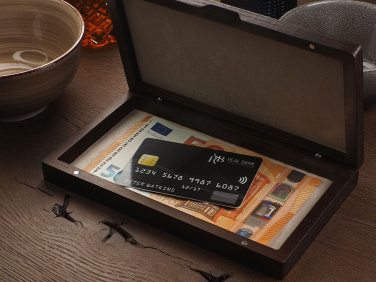 Logo trade promotional merchandise photo of: Wooden bill box 1816121