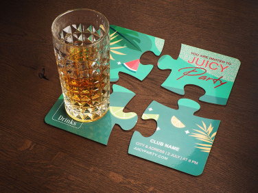 Logo trade promotional products picture of: Set of 4 PUZZLE glass coasters 1835117