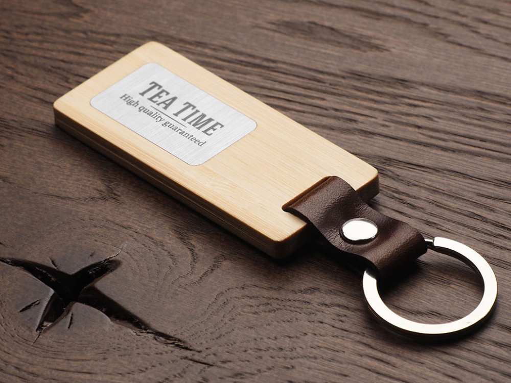 Logo trade promotional items image of: Wooden keyring 1853292