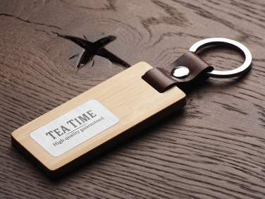 Logo trade promotional merchandise photo of: Wooden keyring 1853292