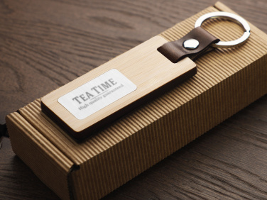 Logo trade promotional gifts image of: Wooden keyring 1853292