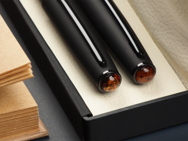 Logotrade corporate gift image of: Amber Pen set  1235036