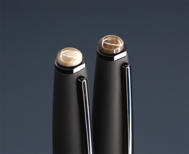 Logo trade corporate gifts image of: Striped Flint Pen set 1284036