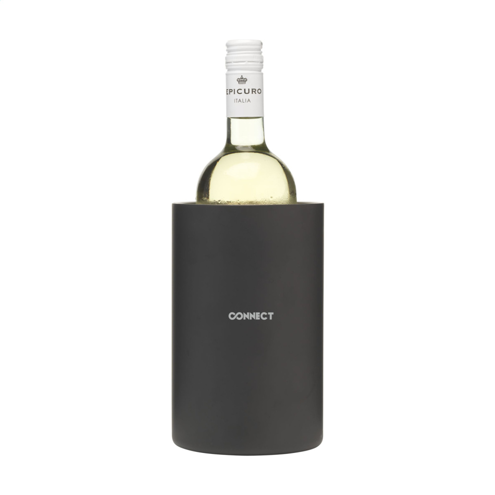 Logo trade promotional merchandise photo of: CoolSteel Black wine cooler