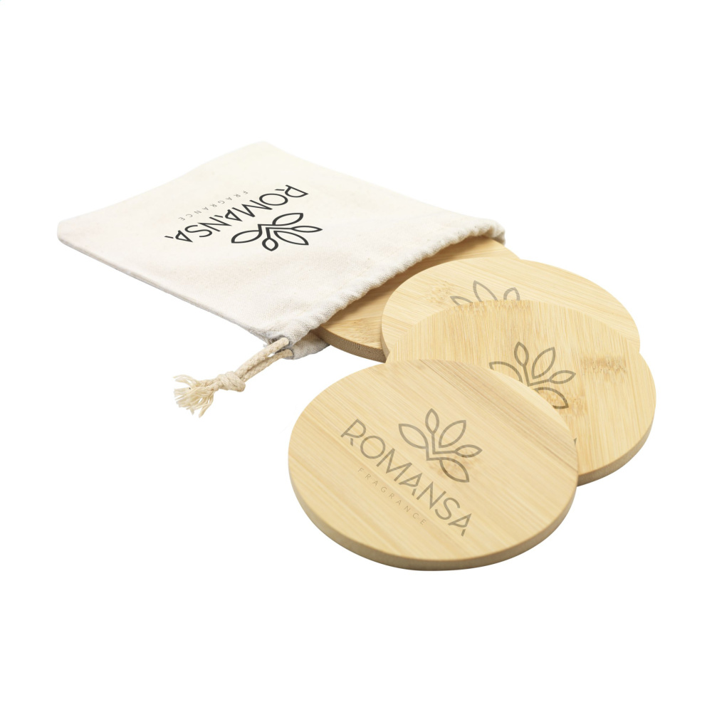 Logotrade promotional giveaways photo of: Bamboo Coaster Set