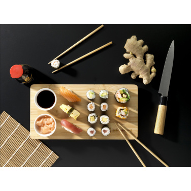 Logo trade promotional items image of: Temaki Bamboo Sushi Tray gift set