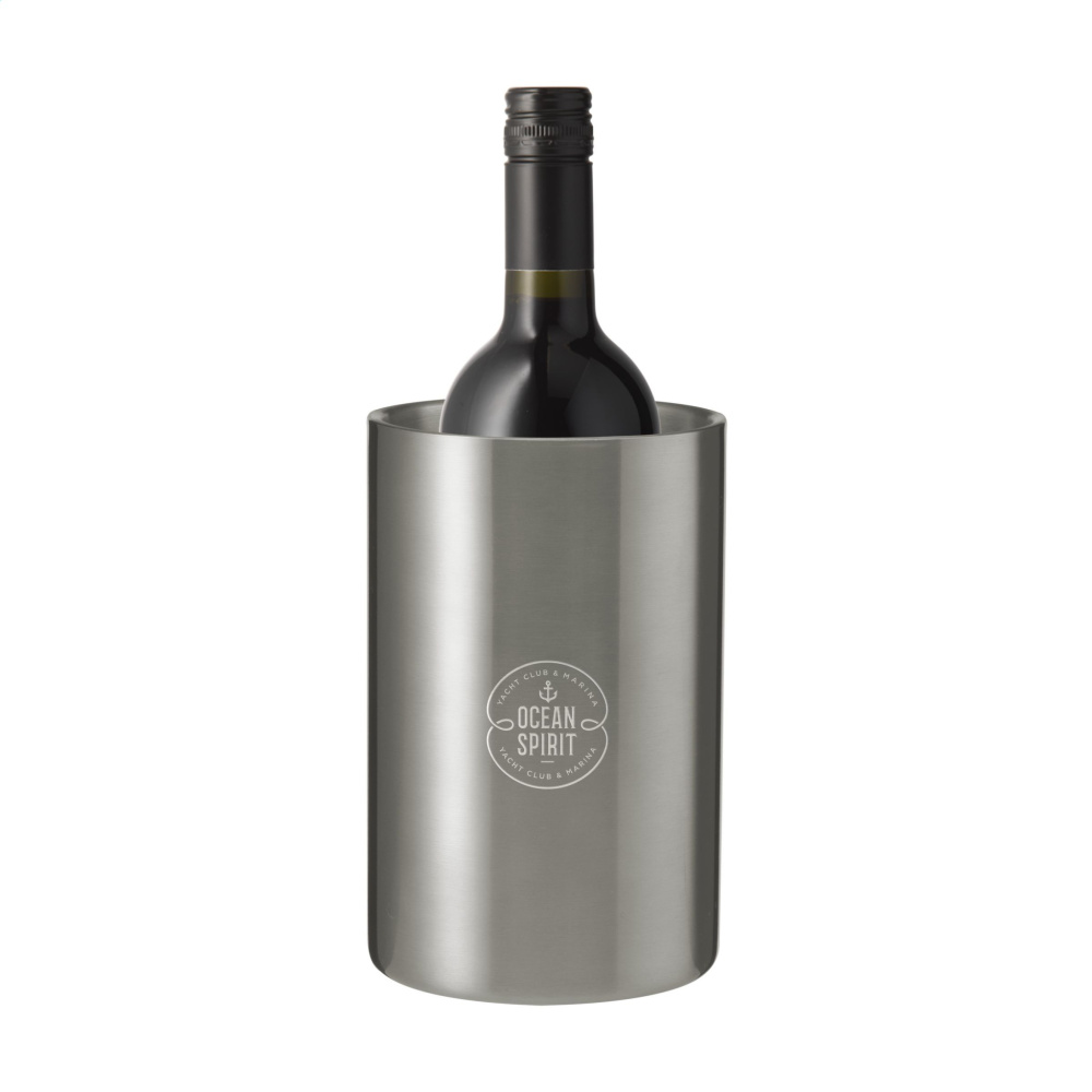 Logo trade business gifts image of: CoolSteel RCS Recycled Steel wine cooler