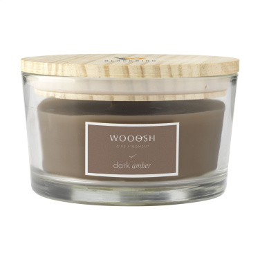 Logo trade promotional merchandise image of: Wooosh Flame Scented Candle Dark Amber