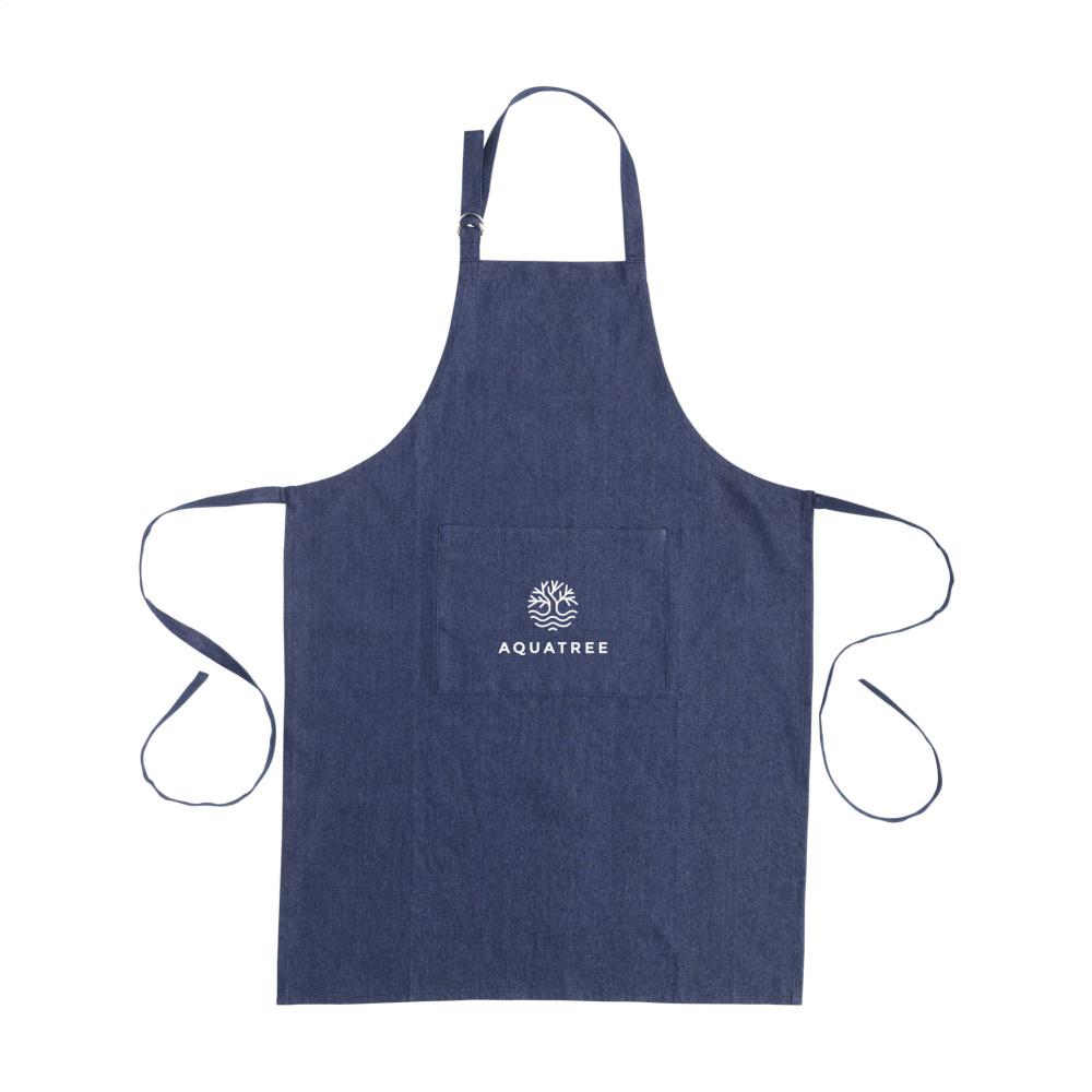 Logo trade promotional item photo of: Apron GRS Recycled Denim (220 g/m²)