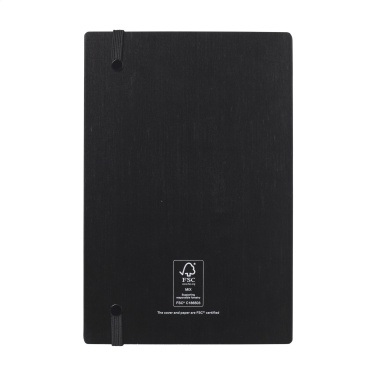Logo trade promotional products image of: Bamboo Journal Naked Spine Paper Notebook Black A5