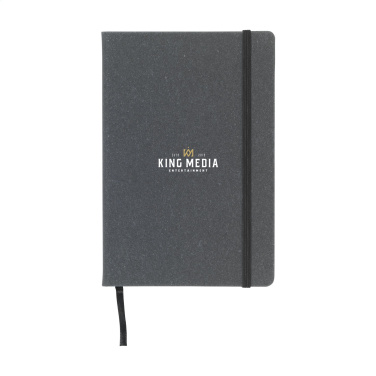 Logo trade promotional giveaways image of: Montana Recycled Leather Paper Notebook A5