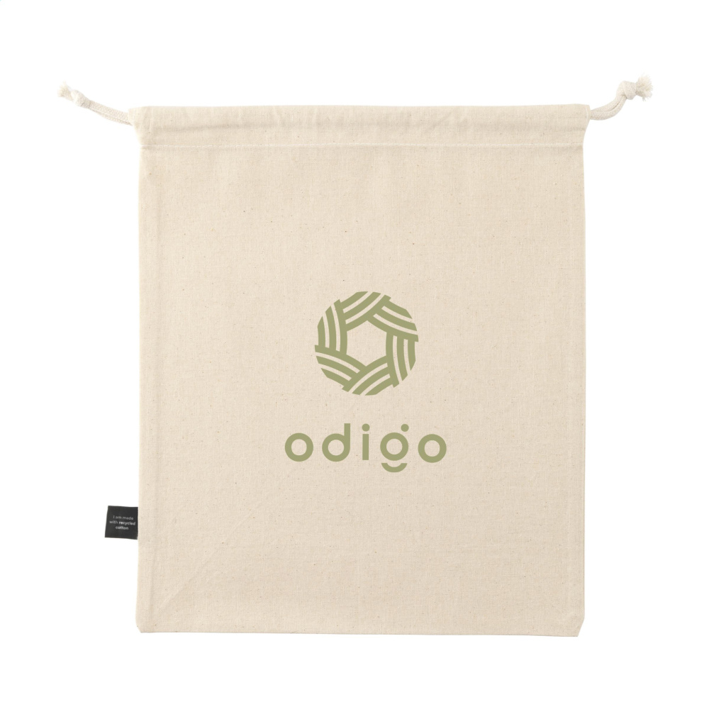 Logo trade promotional items image of: Gift Pouch Natural GRS Recycled Cotton (150 g/m²) M