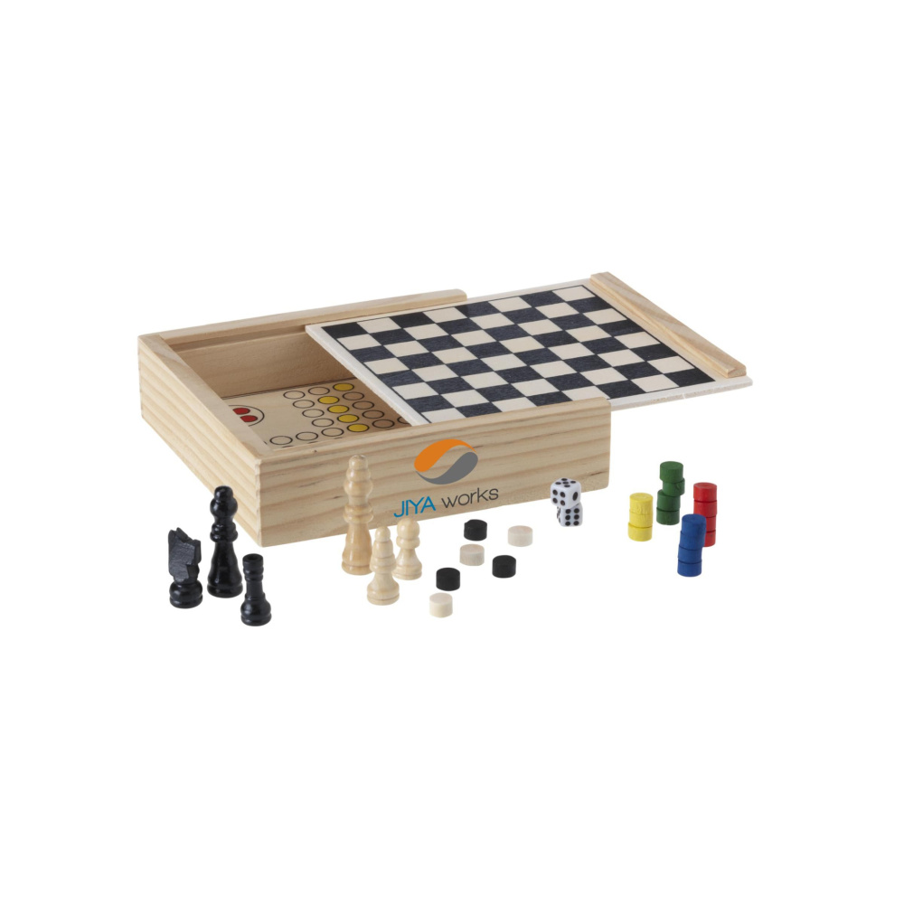 Logotrade business gift image of: WoodGame 5-in-1 game set