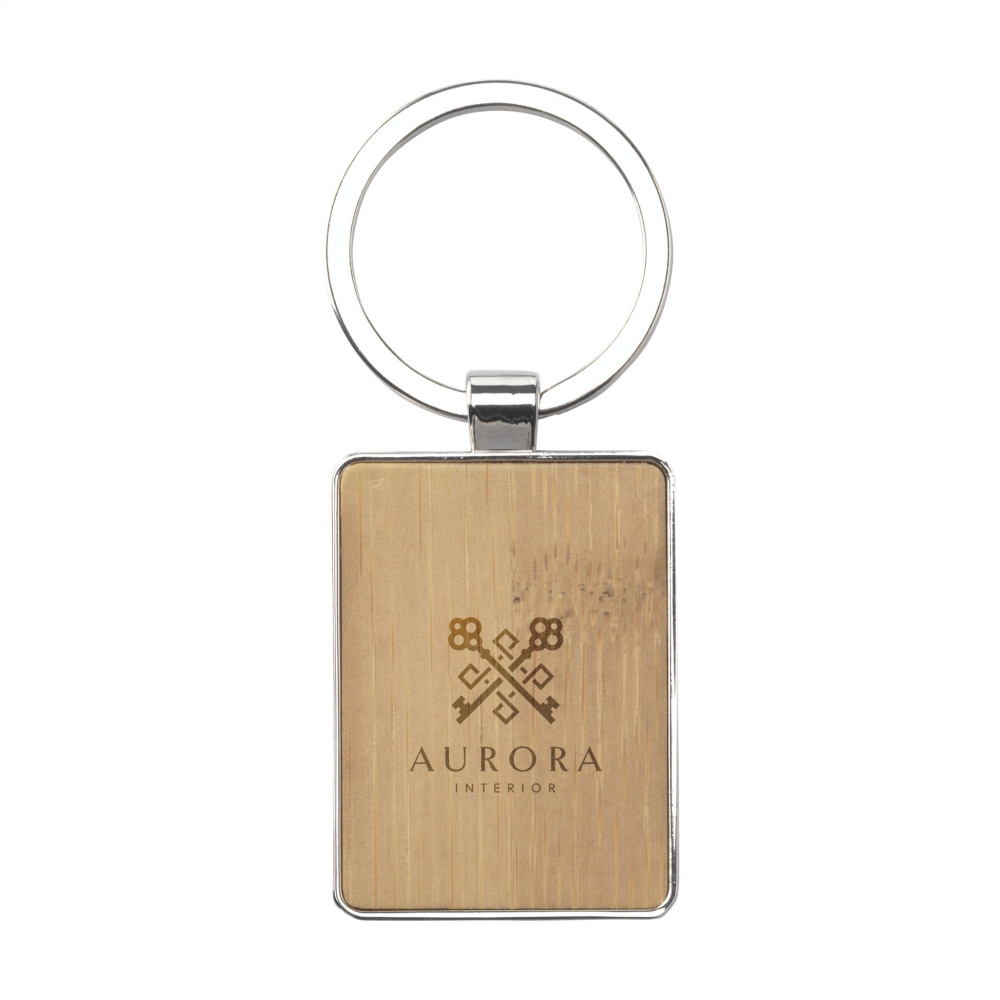 Logotrade promotional giveaway image of: Bamboo Key Rectangle keyring