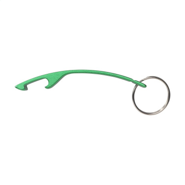 Logo trade promotional gifts image of: Alu Opener GRS Recycled keyring