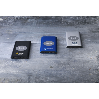 Logo trade promotional items image of: Aluminium 8000 Wireless Powerbank wireless charger