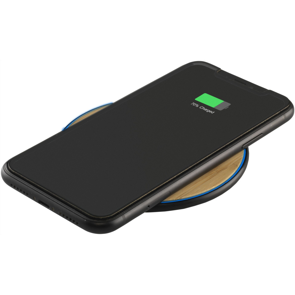 Logotrade promotional item picture of: Bamboo 10W Wireless Charger wireless fast charger