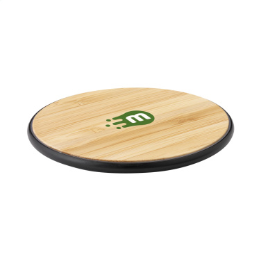 Logo trade promotional gifts picture of: Bamboo 10W Wireless Charger wireless fast charger