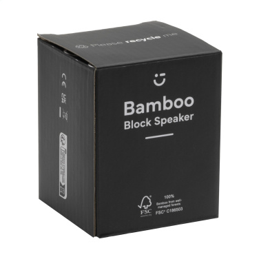 Logo trade business gift photo of: Bamboo Block Speaker with wireless charger