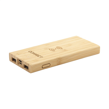 Logo trade promotional products picture of: Bamboo 8000 Wireless Powerbank wireless charger