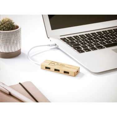 Logo trade promotional product photo of: Bamboo USB Hub