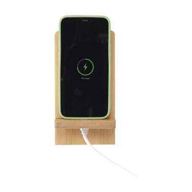 Logo trade promotional items image of: Miyo Bamboo Phone Stand