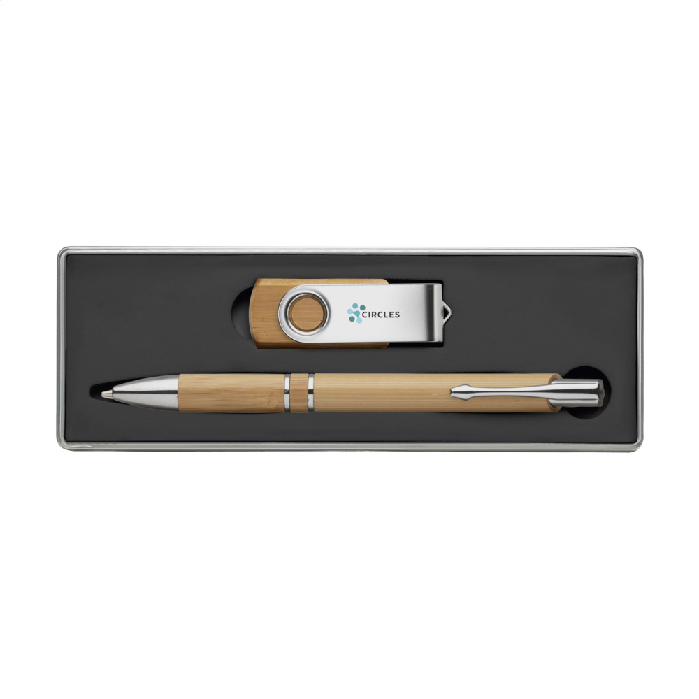 Logotrade promotional giveaway picture of: Bamboo Connect Giftset 8 GB