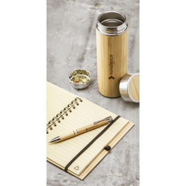 Logo trade promotional item photo of: Osaka 360 ml bamboo thermo bottle/thermo cup