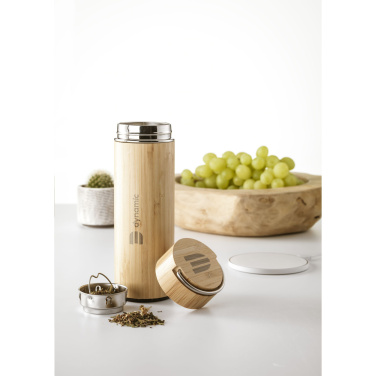 Logo trade promotional giveaways picture of: Nikko 330 ml bamboo thermo bottle/thermo cup