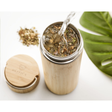 Logotrade promotional item picture of: Nikko 330 ml bamboo thermo bottle/thermo cup