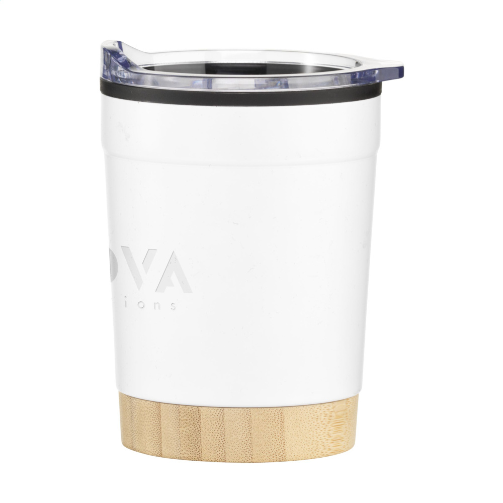 Logo trade promotional items image of: Kobe Bamboo RCS Recycled Steel 350 ml coffee cup