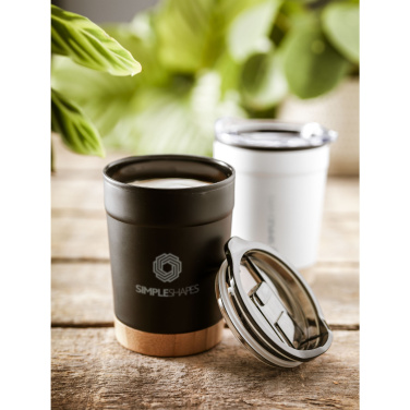 Logotrade promotional gift image of: Kobe Bamboo RCS Recycled Steel 350 ml coffee cup