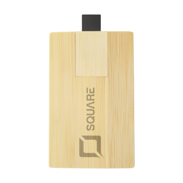 Logotrade promotional item image of: CreditCard USB Bamboo 8 GB