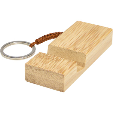 Logo trade advertising products picture of: Bosona bamboo phone holder with keychain