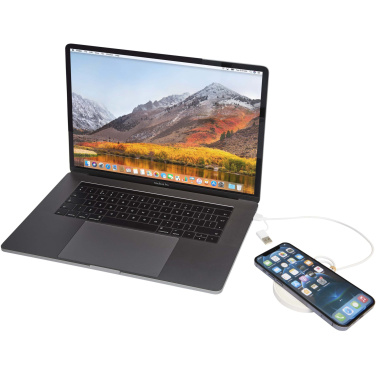 Logo trade promotional products image of: Freal 15W recycled plastic wireless charging pad