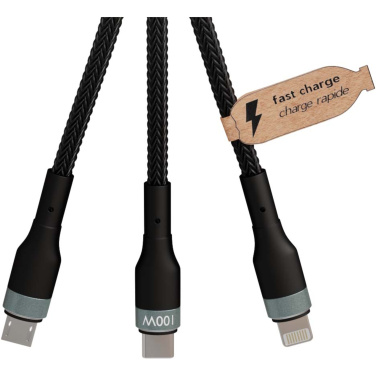 Logotrade promotional merchandise image of: SCX.design C53 100W 5-in-1 rPET ultra fast charging cable