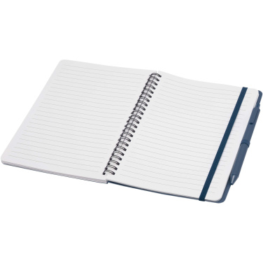 Logo trade promotional product photo of: Thalaasa A5 ocean-bound hard cover notebook with ballpoint pen (black ink)