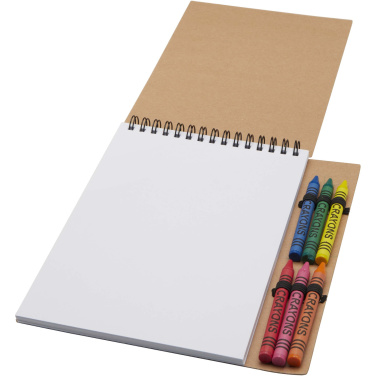 Logotrade promotional product picture of: Doodle A5 spiral soft cover notebook and crayon set