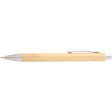 Logo trade promotional products image of: Oblys bamboo ballpoint pen and mechanical pencil set (black ink)