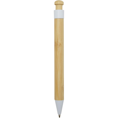 Logotrade promotional merchandise picture of: Rattan bamboo and recycled plastic ballpoint pen (black ink)