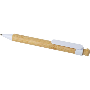 Logotrade promotional merchandise image of: Rattan bamboo and recycled plastic ballpoint pen (black ink)