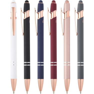 Logo trade corporate gifts image of: Nanna ballpoint pen with rose gold finish (black ink)