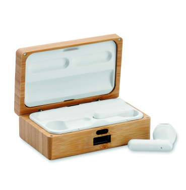 Logotrade corporate gifts photo of: TWS earbuds in bamboo case