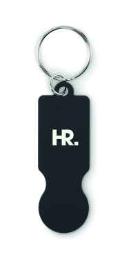 Logo trade promotional gift photo of: Key ring with trolley token