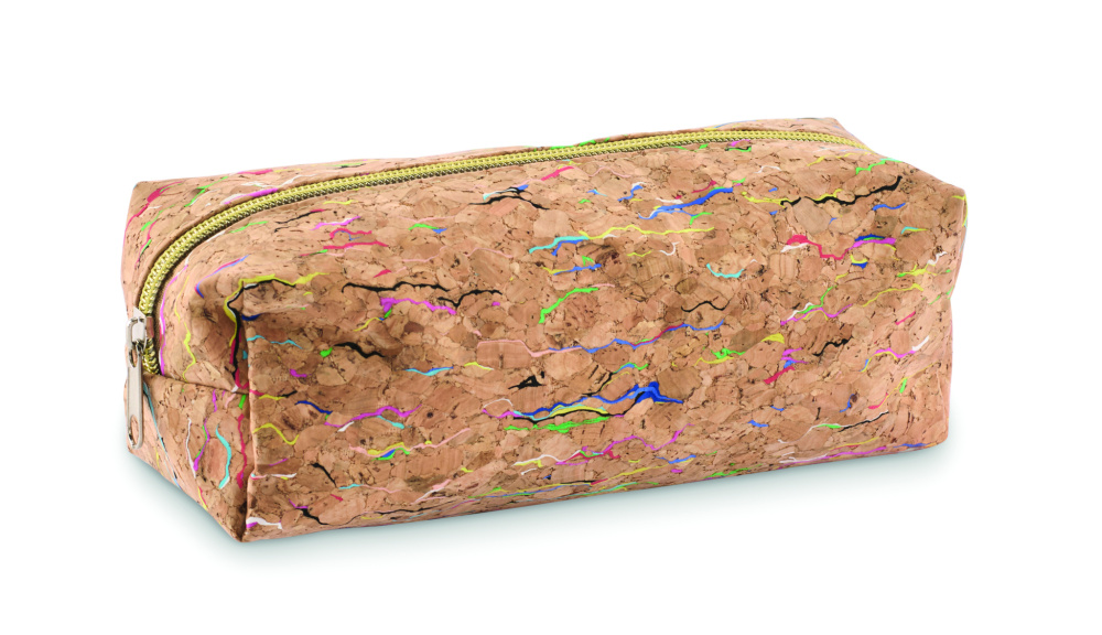 Logo trade promotional merchandise photo of: Coloured cork pencil case