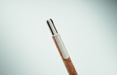 Logo trade promotional merchandise photo of: Cork 4-colour ink ball pen